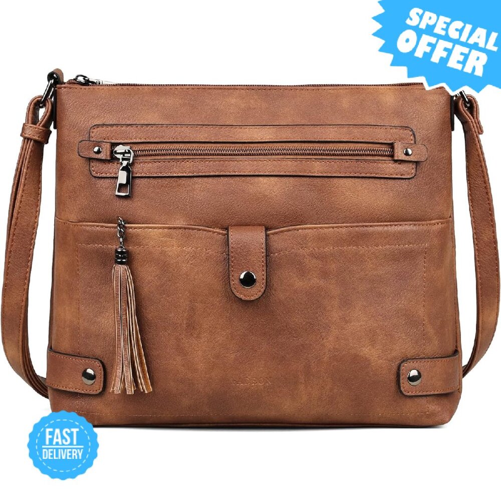 Brand New FADEON Crossbody Bag L Black Multi Pocket